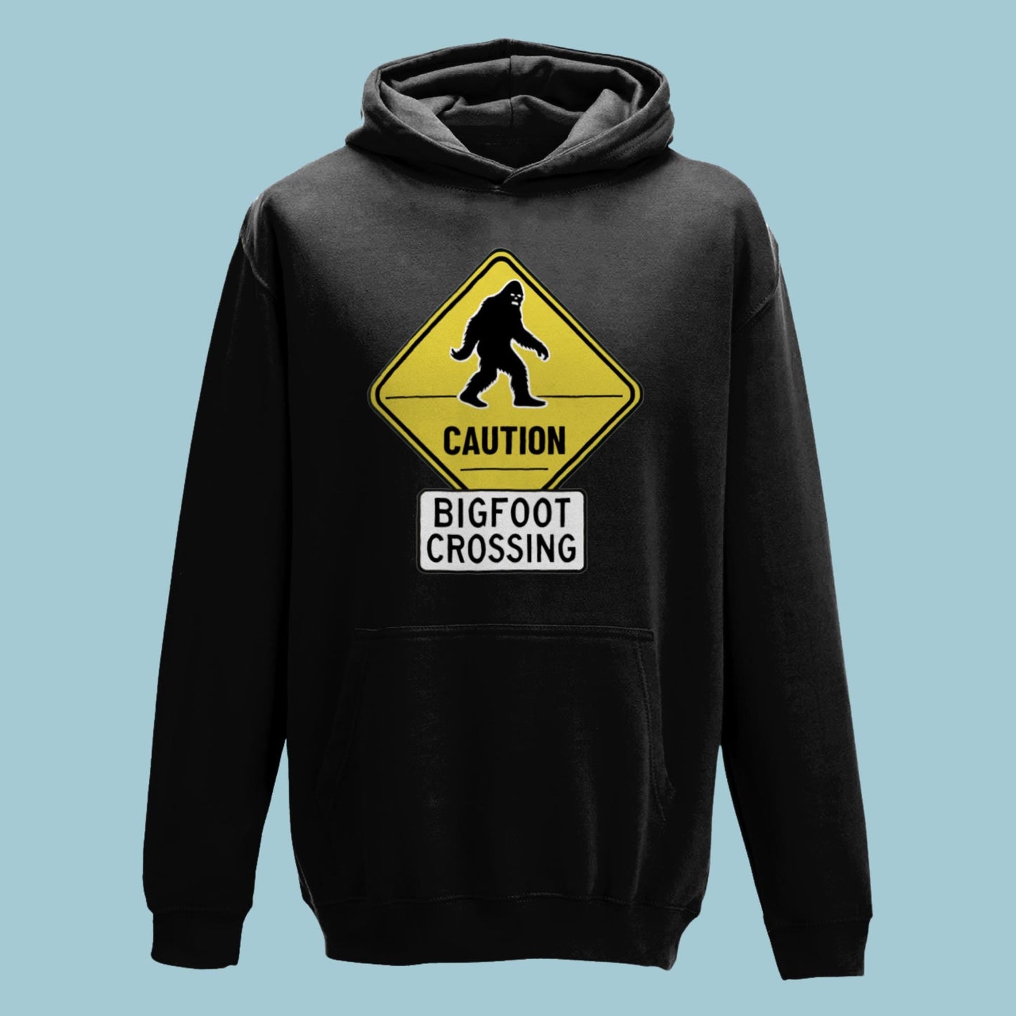 Bigfoot warning sign hoodie, mysterious creature sweatshirt, outdoor lover hoodie, funny hiking hoodie, Sasquatch sighting hoodie, weird stuff