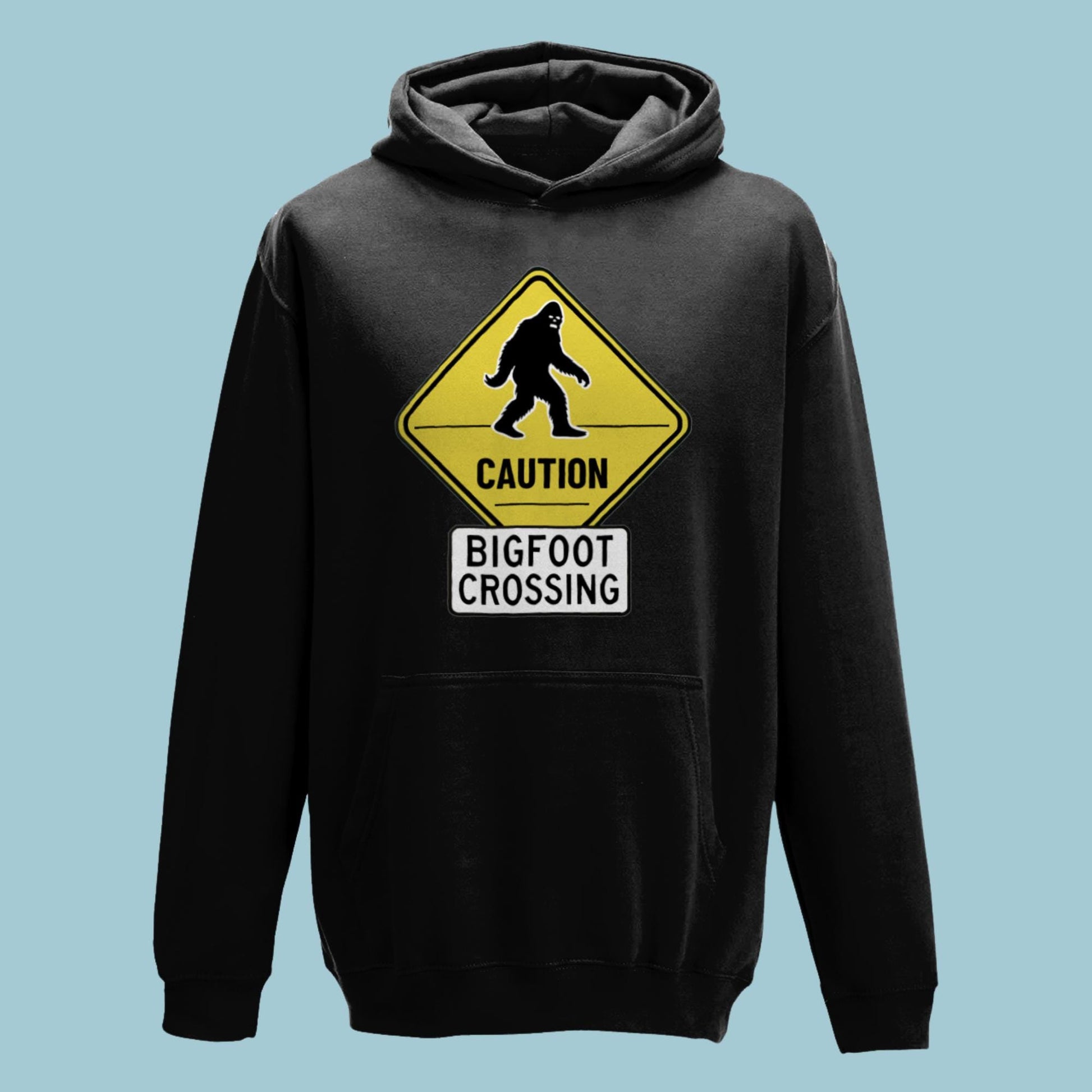 Bigfoot warning sign hoodie, mysterious creature sweatshirt, outdoor lover hoodie, funny hiking hoodie, Sasquatch sighting hoodie, weird stuff