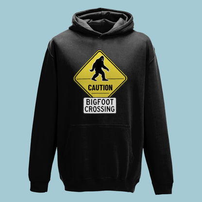 Bigfoot warning sign hoodie, mysterious creature sweatshirt, outdoor lover hoodie, funny hiking hoodie, Sasquatch sighting hoodie, weird stuff