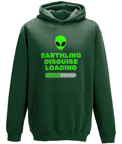 Green alien head hoodie, space-themed pullover, unisex alien sweatshirt, UFO believer apparel, Roswell-inspired clothing