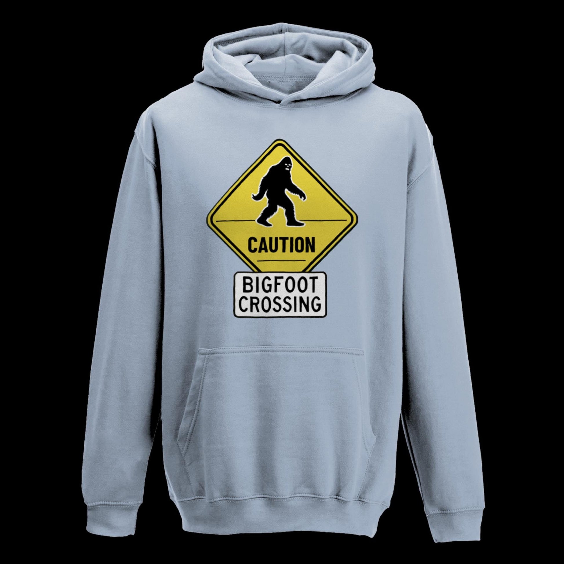 Caution Bigfoot hoodie, unisex Bigfoot sweatshirt, funny Sasquatch apparel, Bigfoot believer hoodie, cryptid lover gift
