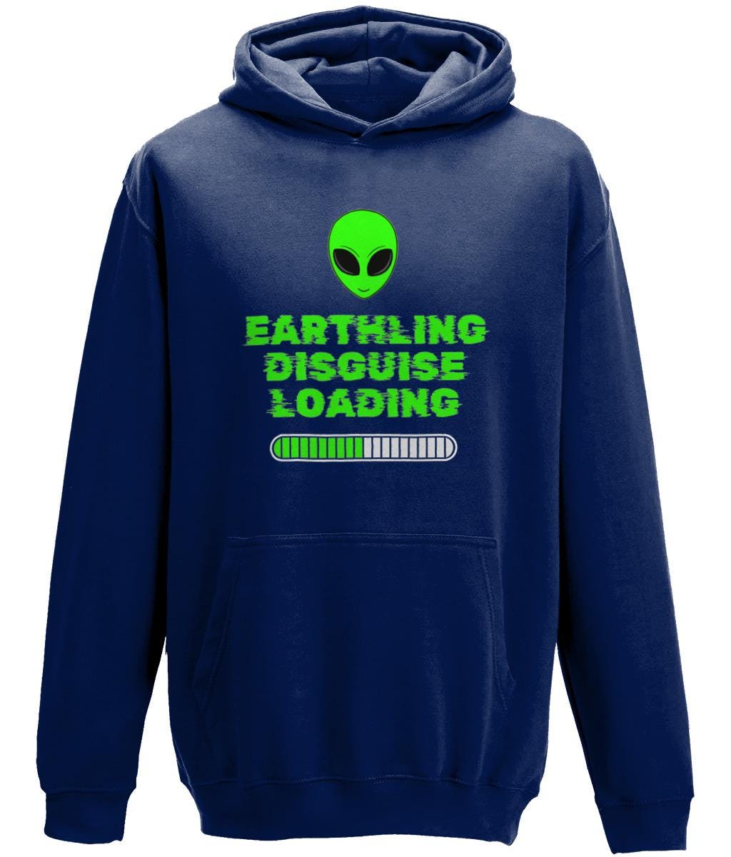 Unisex alien hoodie, cosy UFO sweatshirt, galaxy-themed apparel, conspiracy theorist gift, cool sci-fi hoodie