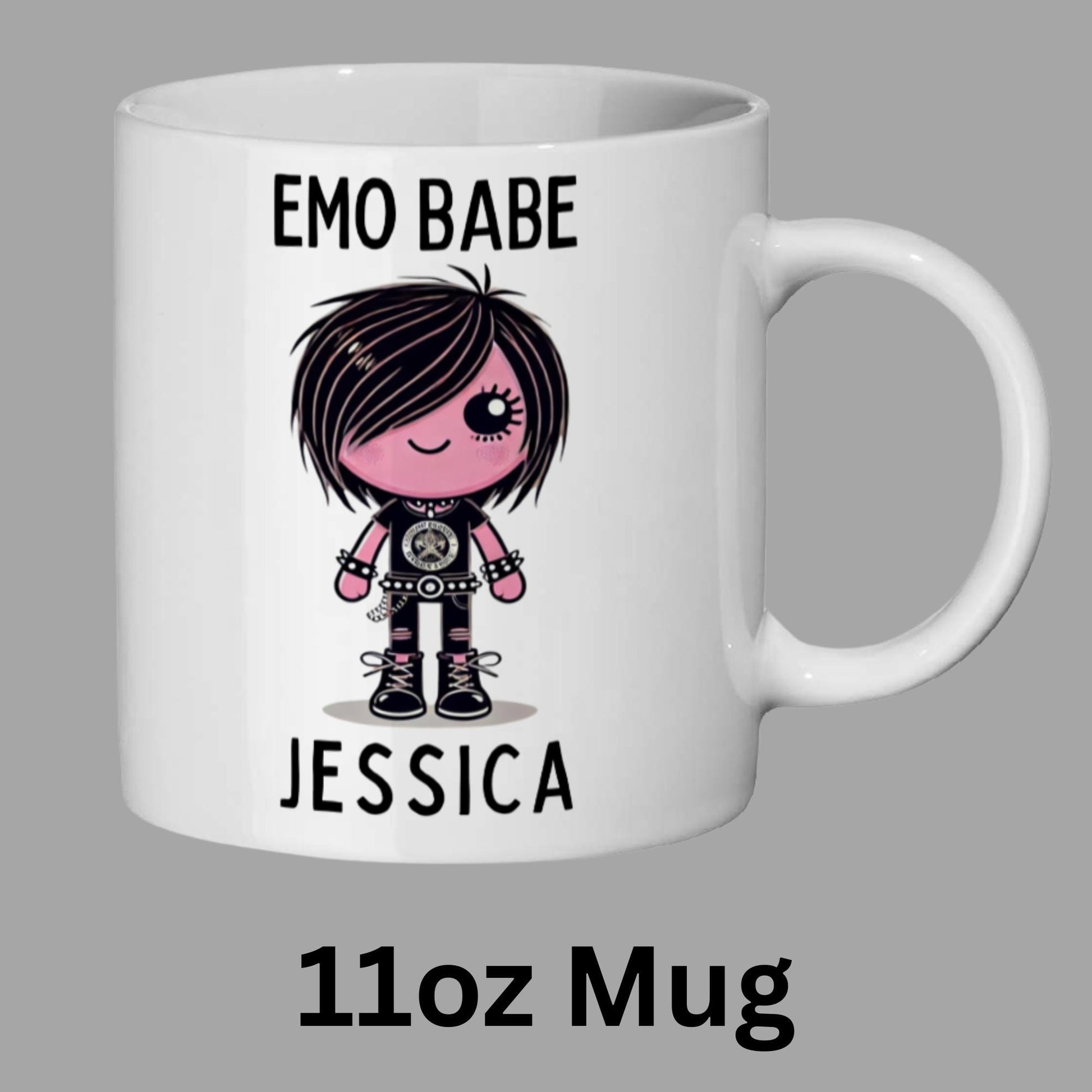 Custom name emo girlfriend gift, dishwasher safe