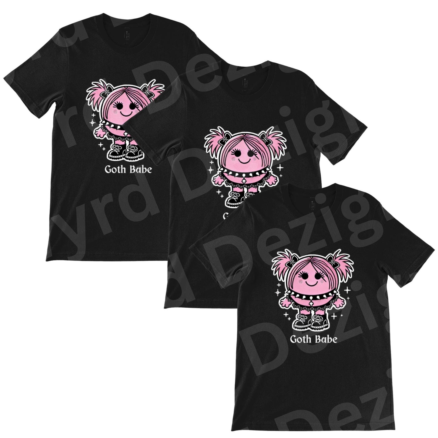 Goth Babe tee for women or teens who love alt style.