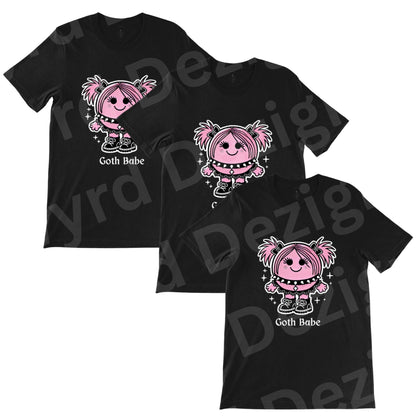 Goth Babe tee for women or teens who love alt style.