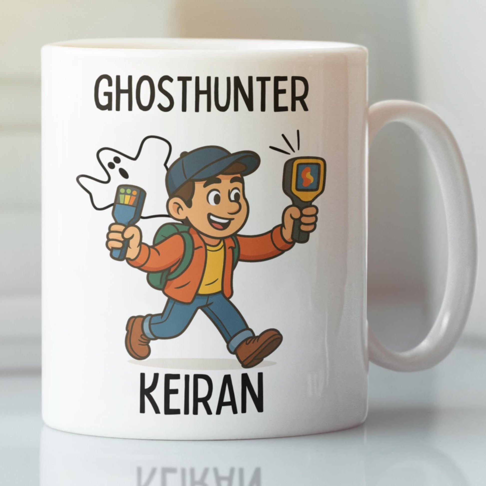 Funny ghost hunting coffee mug with custom name option