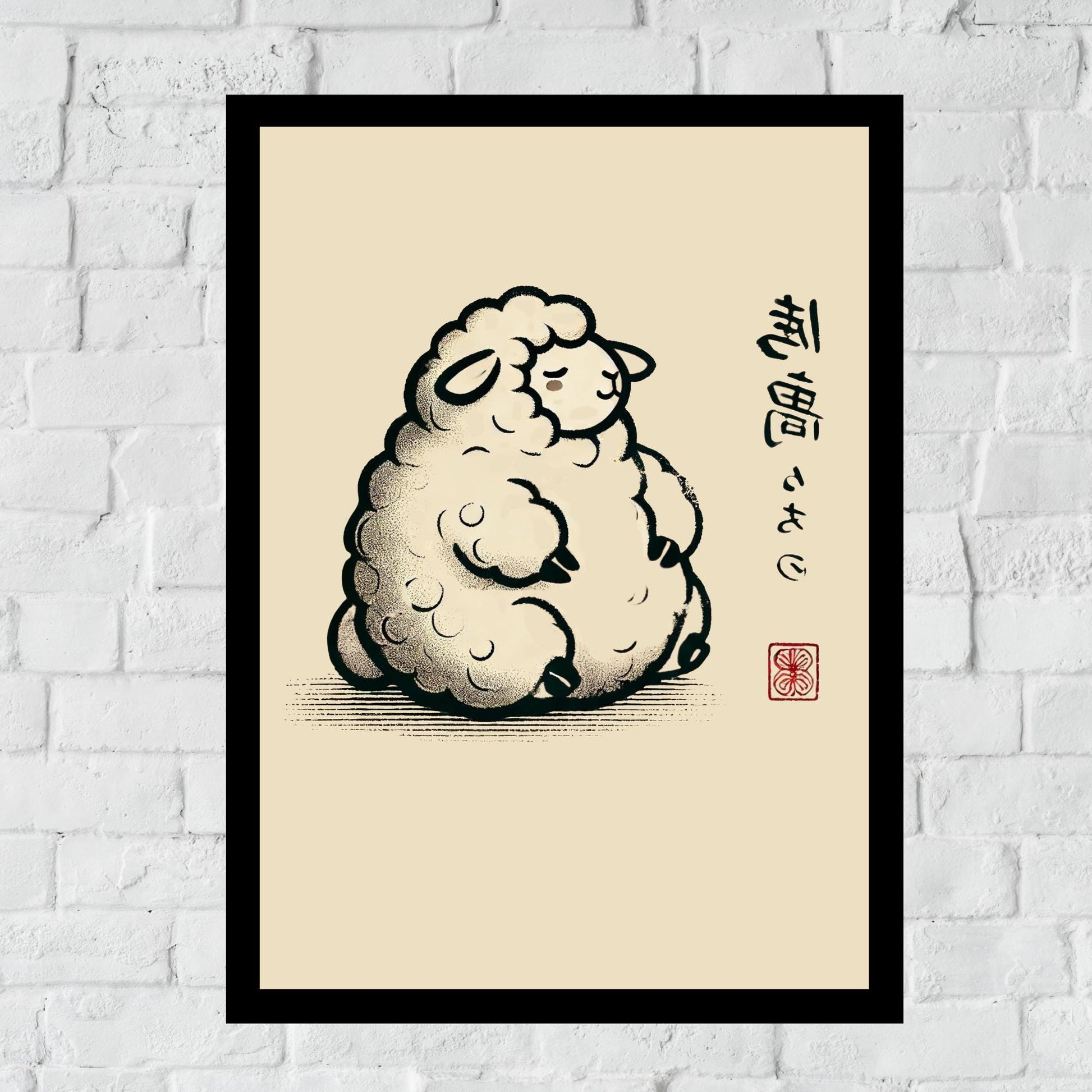 Funny sheep artwork for Japan lovers’ walls