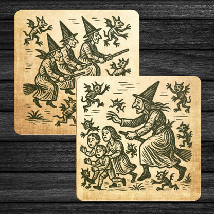Secret Santa witch coasters for colleague