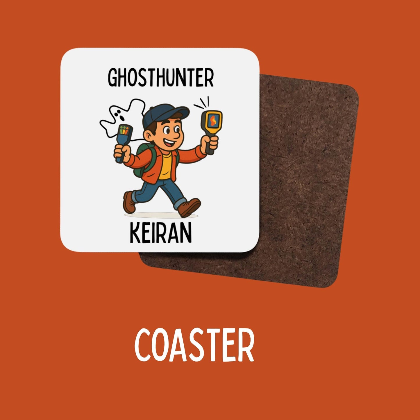 Paranormal investigator mug with cartoon ghost design