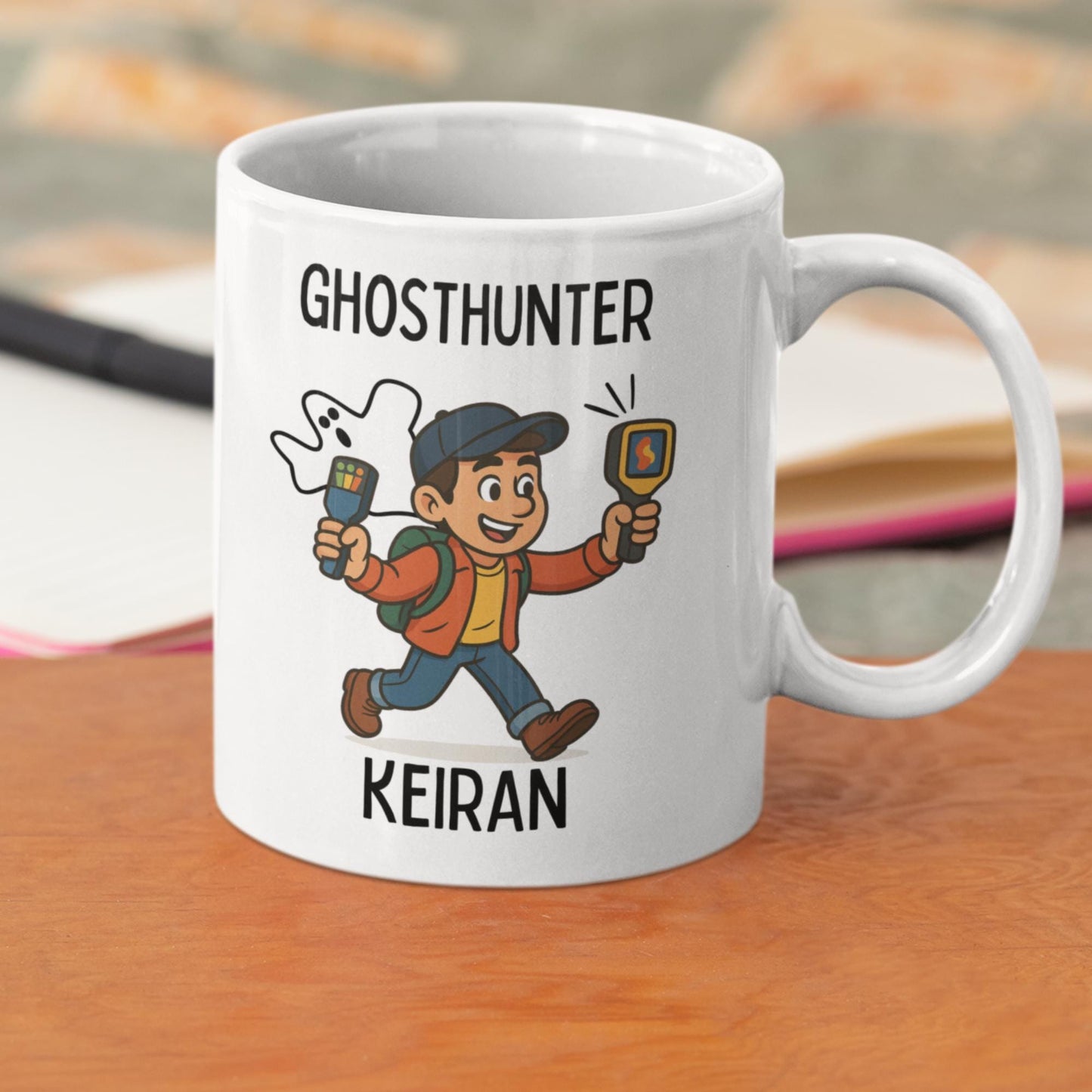 Unique ghost hunting gift mug available in 11oz and 15oz and coaster