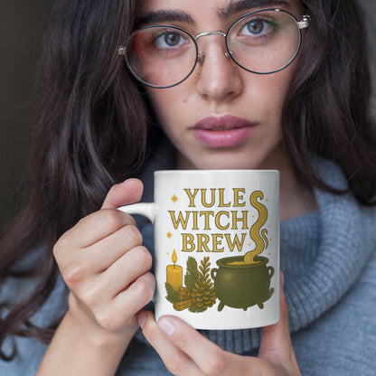 Witchy hot drink mug for Yule celebrations