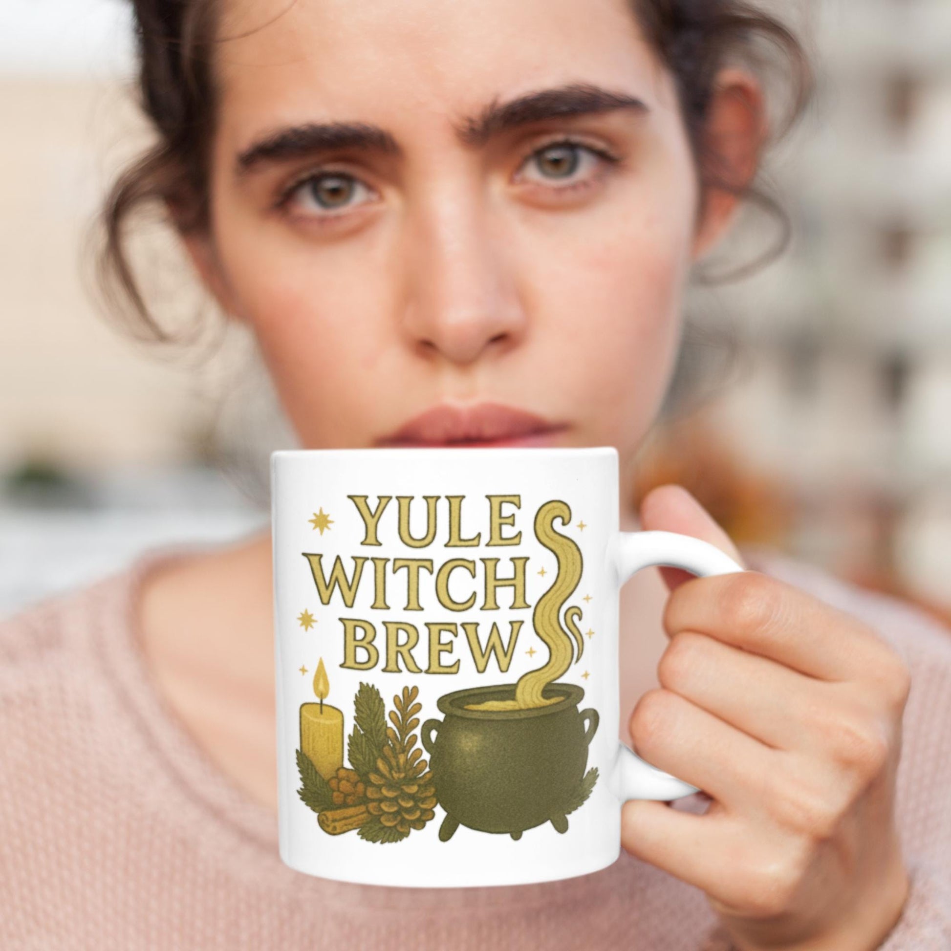 Pagan winter solstice coffee cup