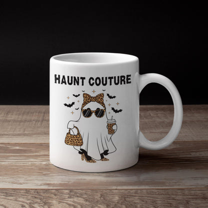 Trendy ghost mug with animal print accents