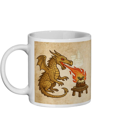 Medieval dragon illustration mug, unique Christmas gift idea