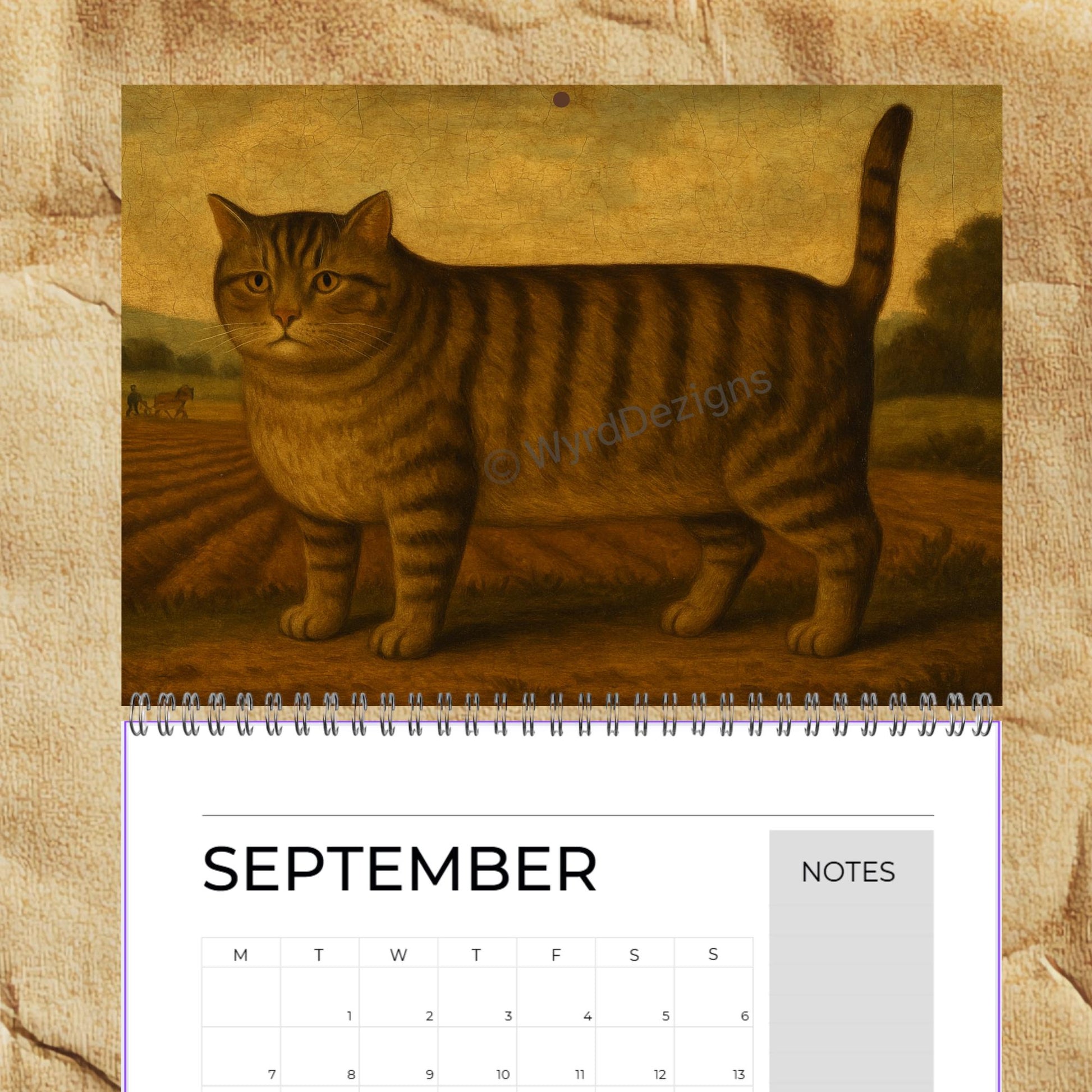 Naïve Cat Paintings 2026 Calendar A5 | Folk Art Cat Calendar | Quirky Cat Lover Gift | Wall Art - Wyrd Dezigns