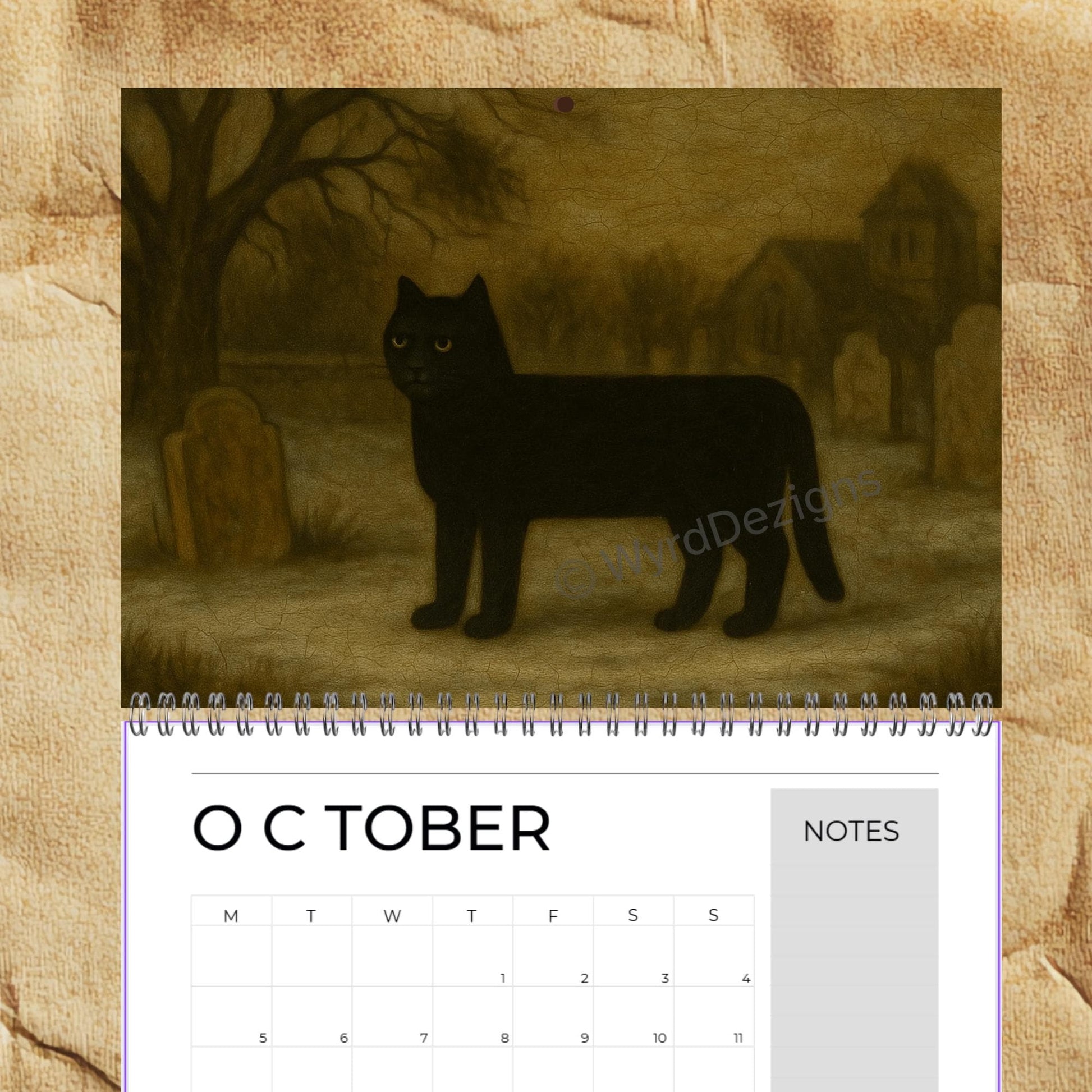 Naïve Cat Paintings 2026 Calendar A5 | Folk Art Cat Calendar | Quirky Cat Lover Gift | Wall Art - Wyrd Dezigns