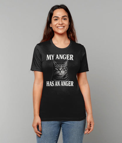 Funny Cat T-Shirt for Men Women – Grunge Meme Angry Cat Tee in Punk Retro Style - Wyrd Dezigns