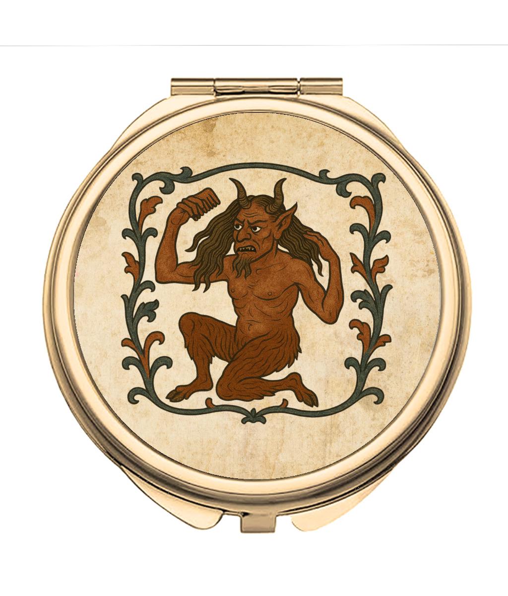 Round Compact Mirror - Classic Gold compact (8) - Wyrd Dezigns