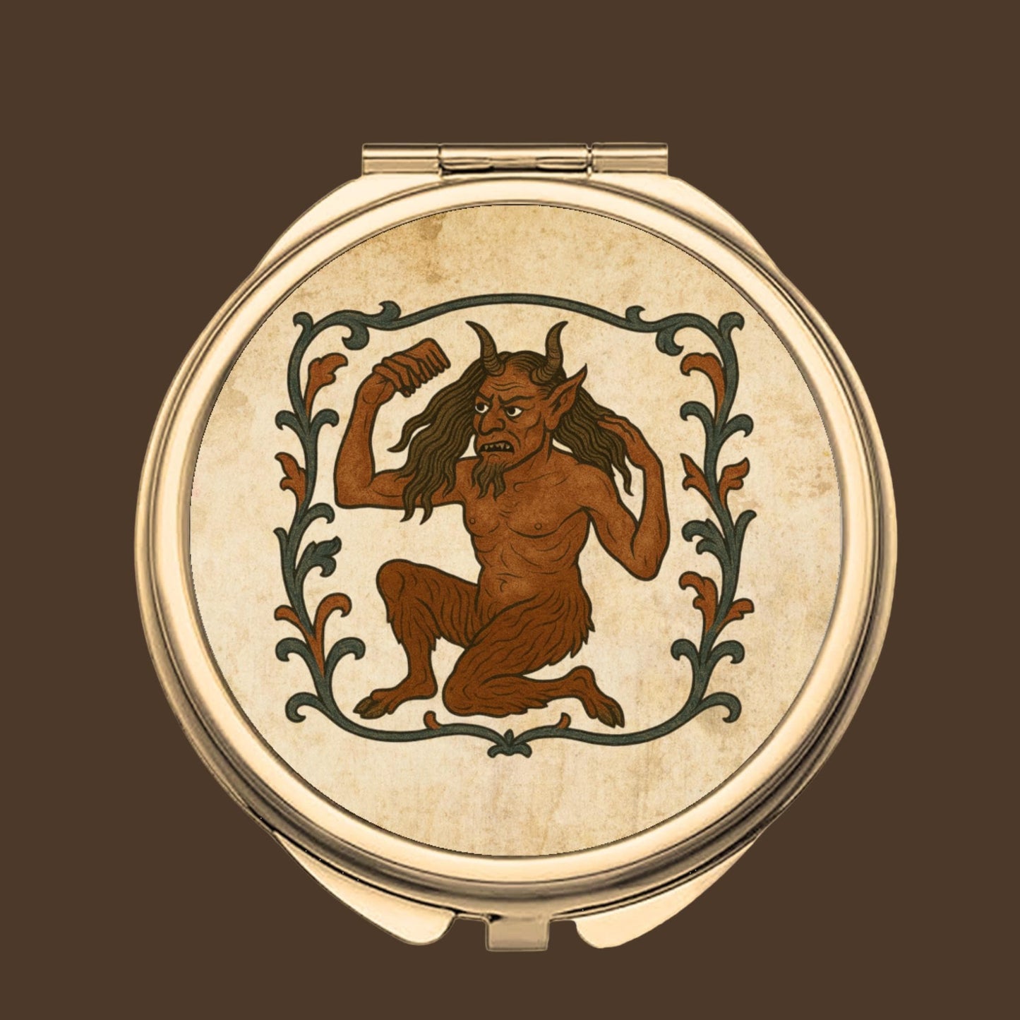 Round Compact Mirror - Classic Gold compact (8) - Wyrd Dezigns