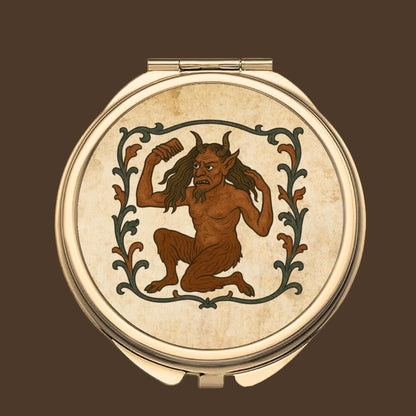 Round Compact Mirror - Classic Gold compact (8) - Wyrd Dezigns