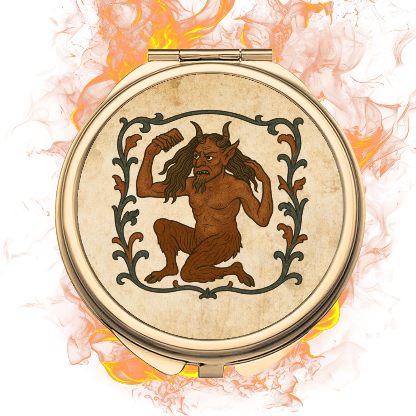 Round Compact Mirror - Classic Gold compact (8) - Wyrd Dezigns