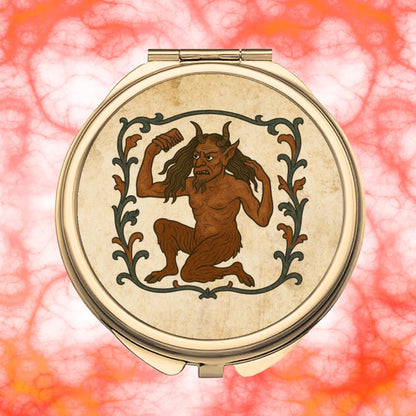 Round Compact Mirror - Classic Gold compact (8) - Wyrd Dezigns