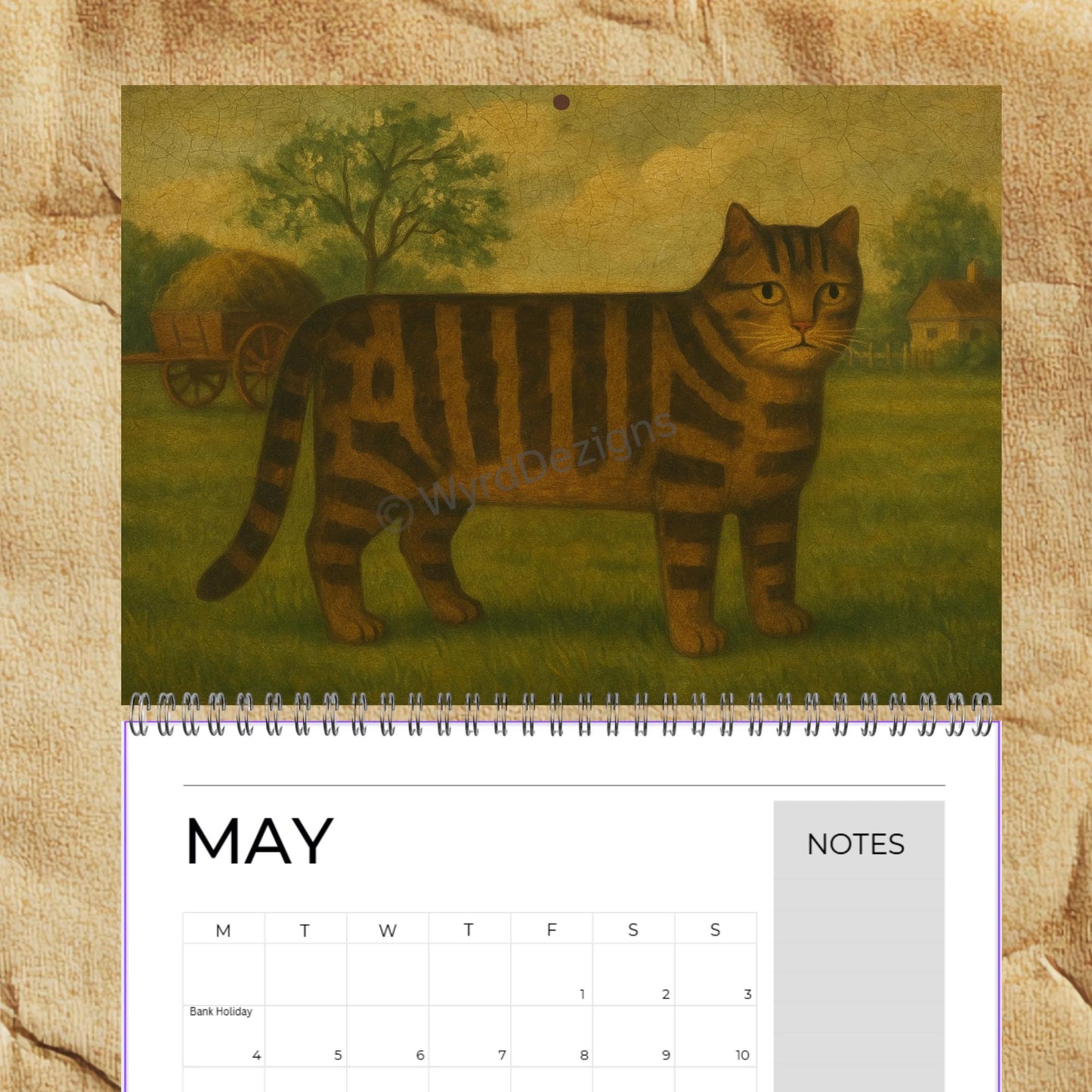 Naïve Cat Paintings 2026 Calendar A5 | Folk Art Cat Calendar | Quirky Cat Lover Gift | Wall Art - Wyrd Dezigns