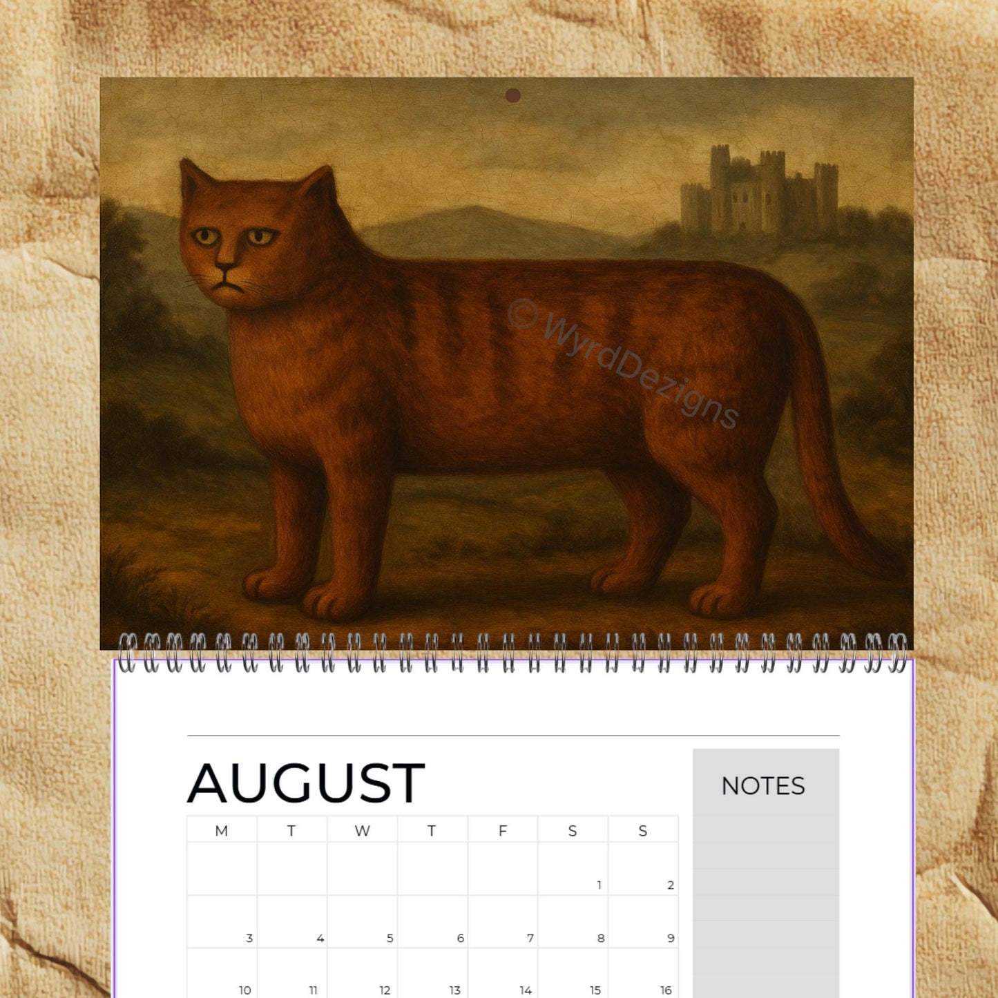Naïve Cat Paintings 2026 Calendar A5 | Folk Art Cat Calendar | Quirky Cat Lover Gift | Wall Art - Wyrd Dezigns