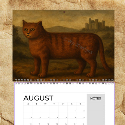 Naïve Cat Paintings 2026 Calendar A5 | Folk Art Cat Calendar | Quirky Cat Lover Gift | Wall Art - Wyrd Dezigns