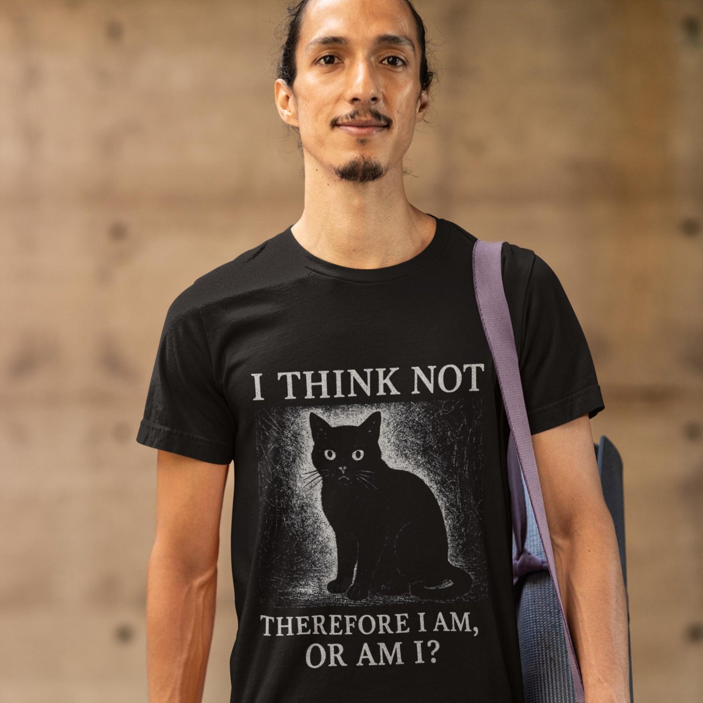 Funny Black Cat T-Shirt – I Think Not Philosophical Meme Tee, Absurdist Vintage Style - Wyrd Dezigns