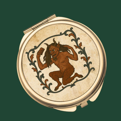 Round Compact Mirror - Classic Gold compact (8) - Wyrd Dezigns