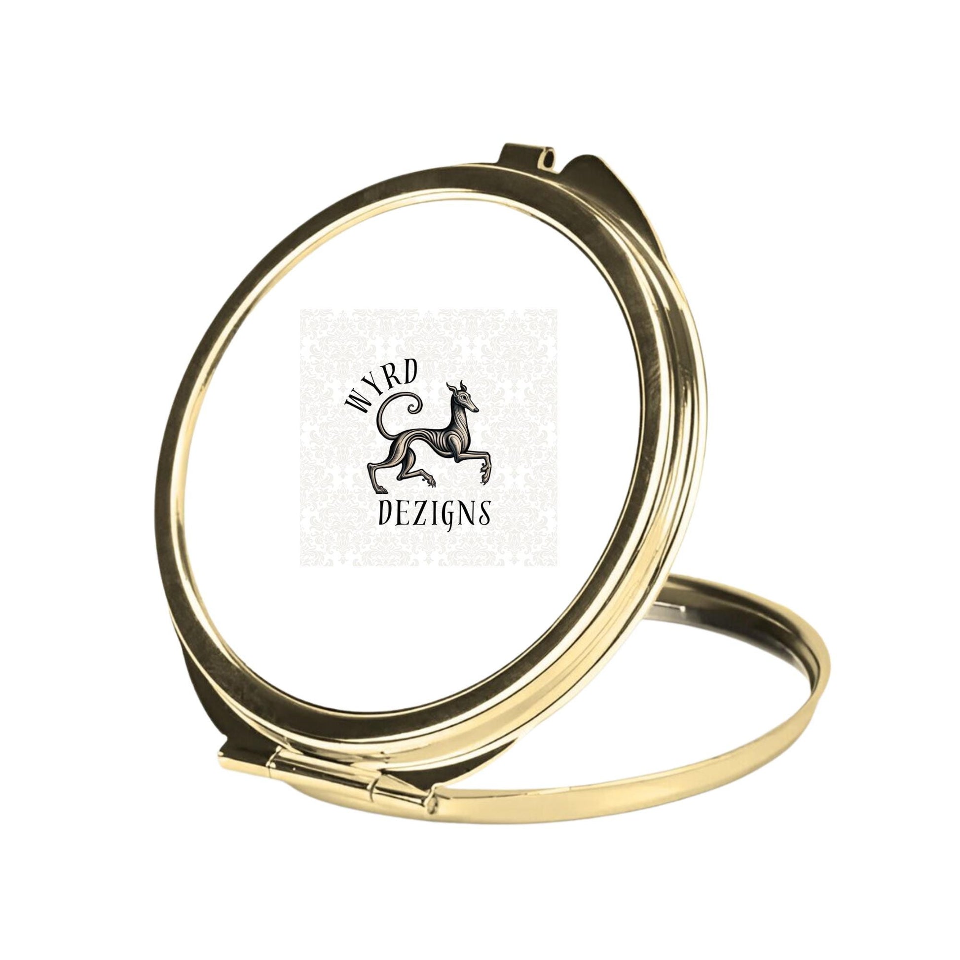 Round Compact Mirror - Classic Gold compact (8) - Wyrd Dezigns