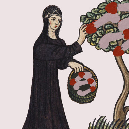 Nun Harvesting Penis Temporary Tattoo - Wyrd Dezigns