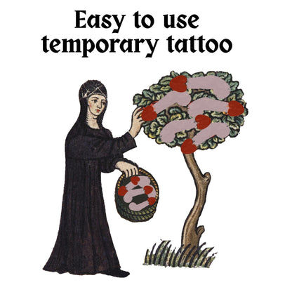 Nun Harvesting Penis Temporary Tattoo - Wyrd Dezigns