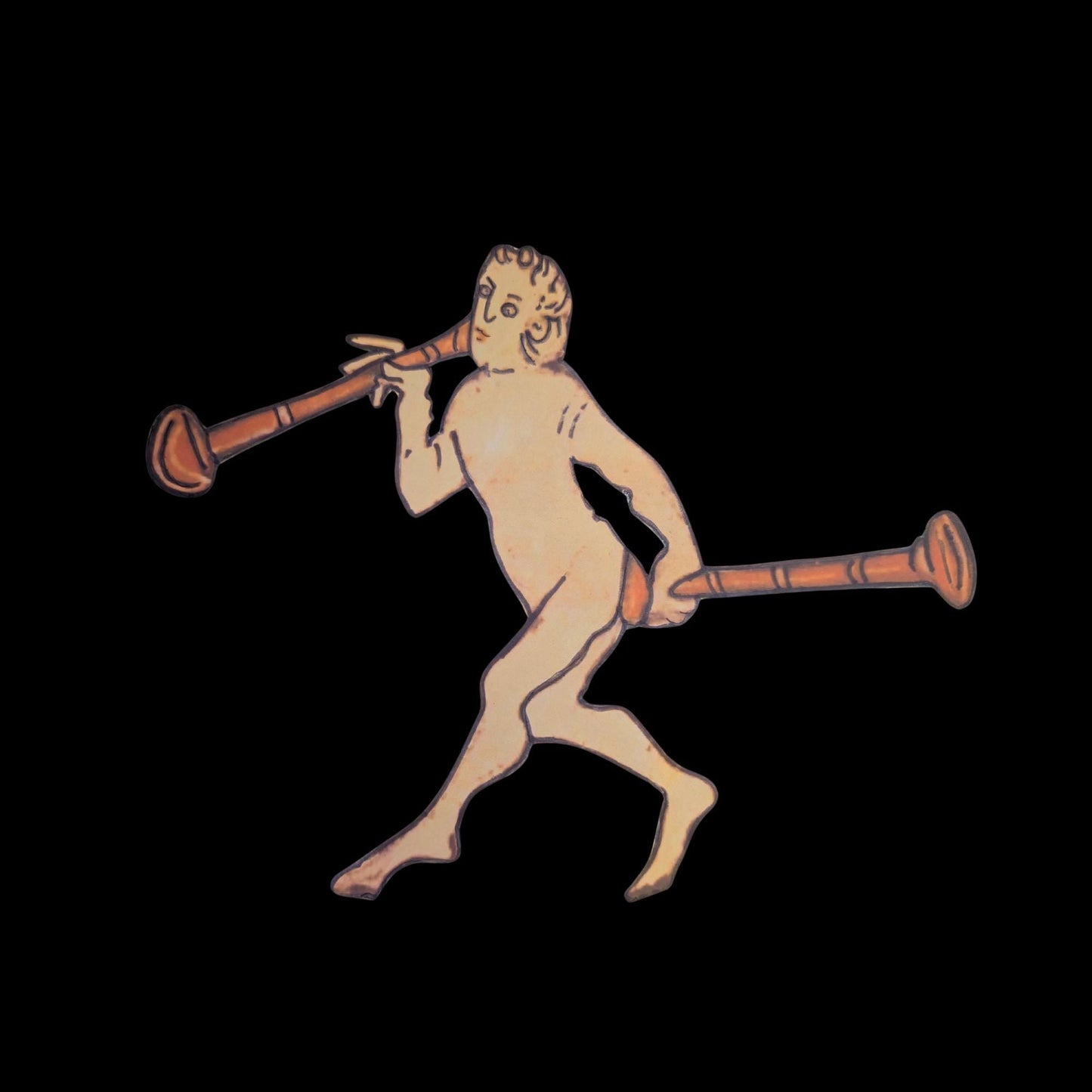 Medieval Butt Trumpet Temporary Tattoo - Wyrd Dezigns