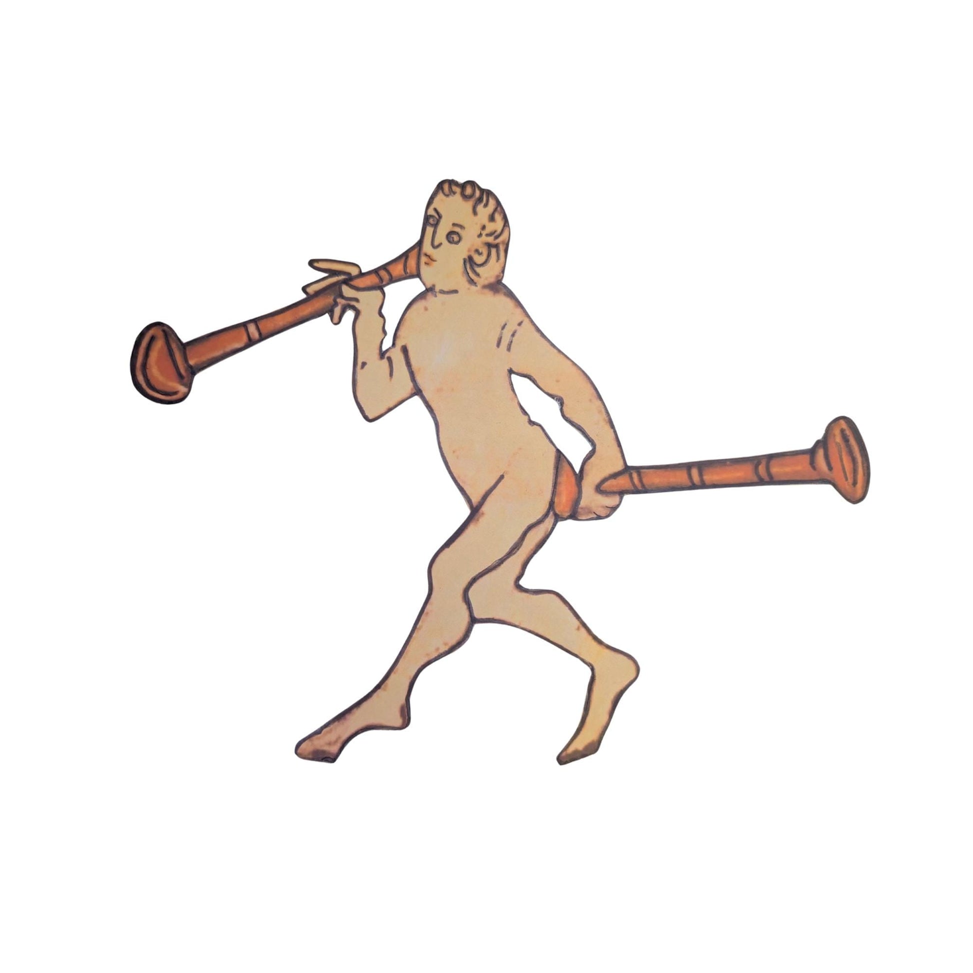 Medieval Butt Trumpet Temporary Tattoo - Wyrd Dezigns