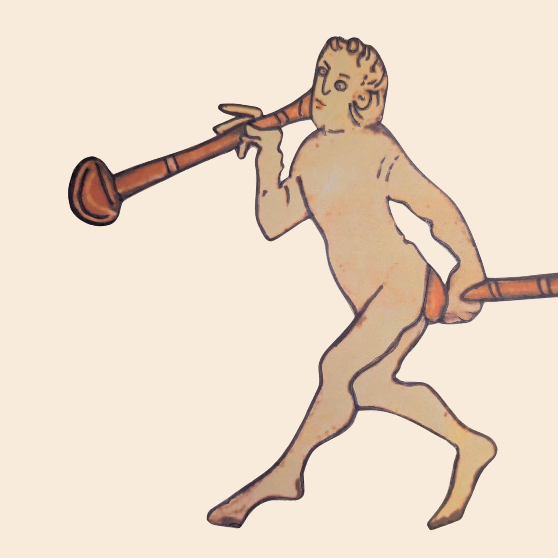 Medieval Butt Trumpet Temporary Tattoo - Wyrd Dezigns