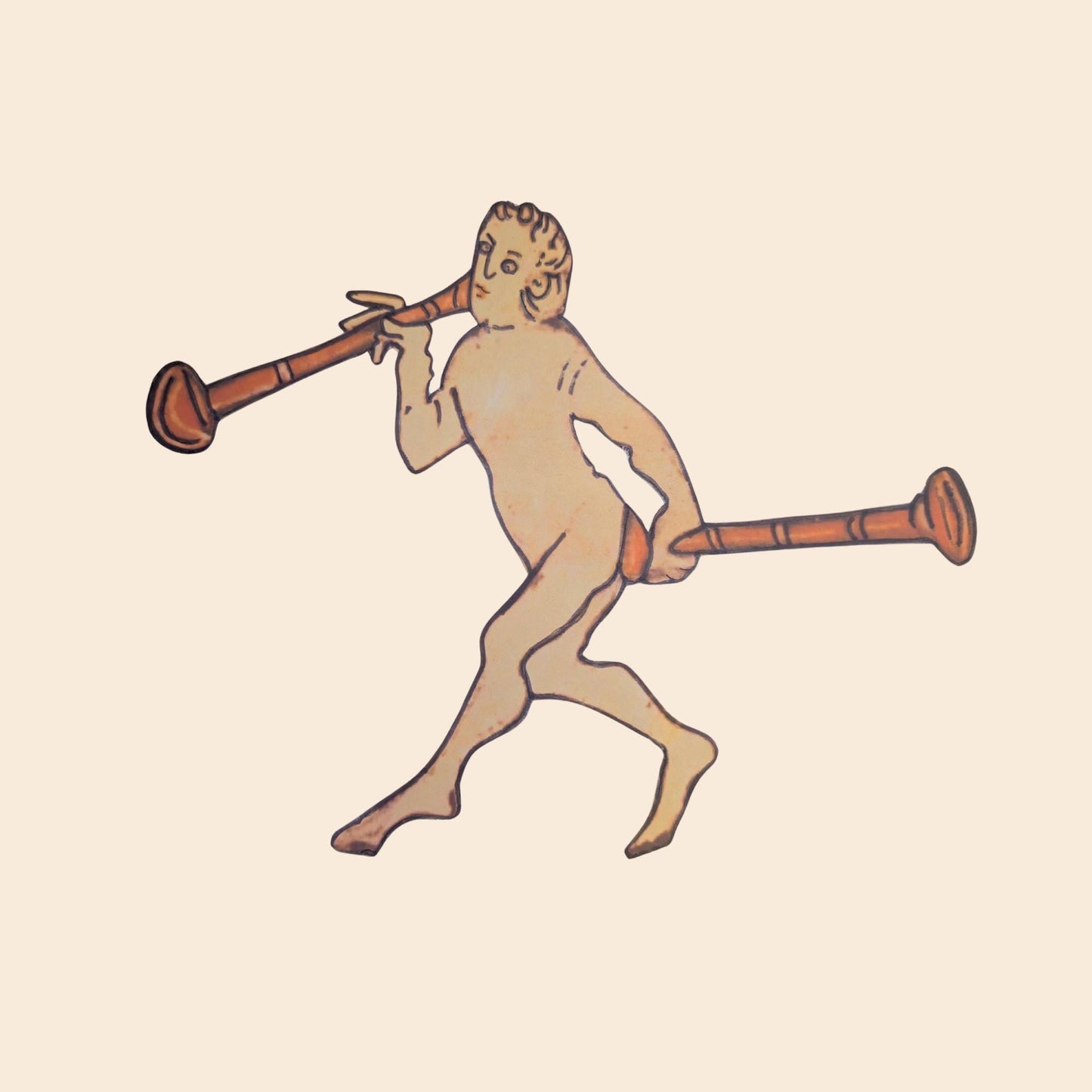 Medieval Butt Trumpet Temporary Tattoo - Wyrd Dezigns
