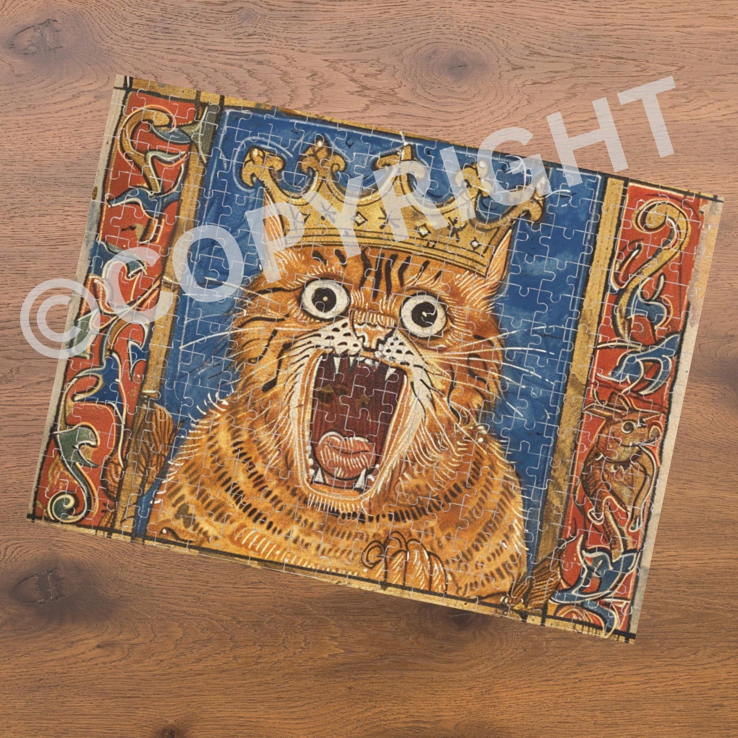 Medieval Crowned Cat Jigsaw Puzzle 500 Piece In Presentation Tin - Wyrd Dezigns