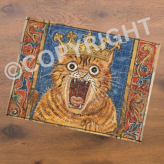 Medieval Crowned Cat Jigsaw Puzzle 500 Piece In Presentation Tin - Wyrd Dezigns