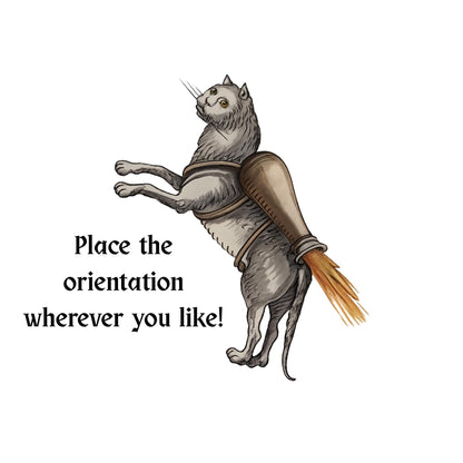 Medieval Rocket Cat Temporary Tattoo - Wyrd Dezigns