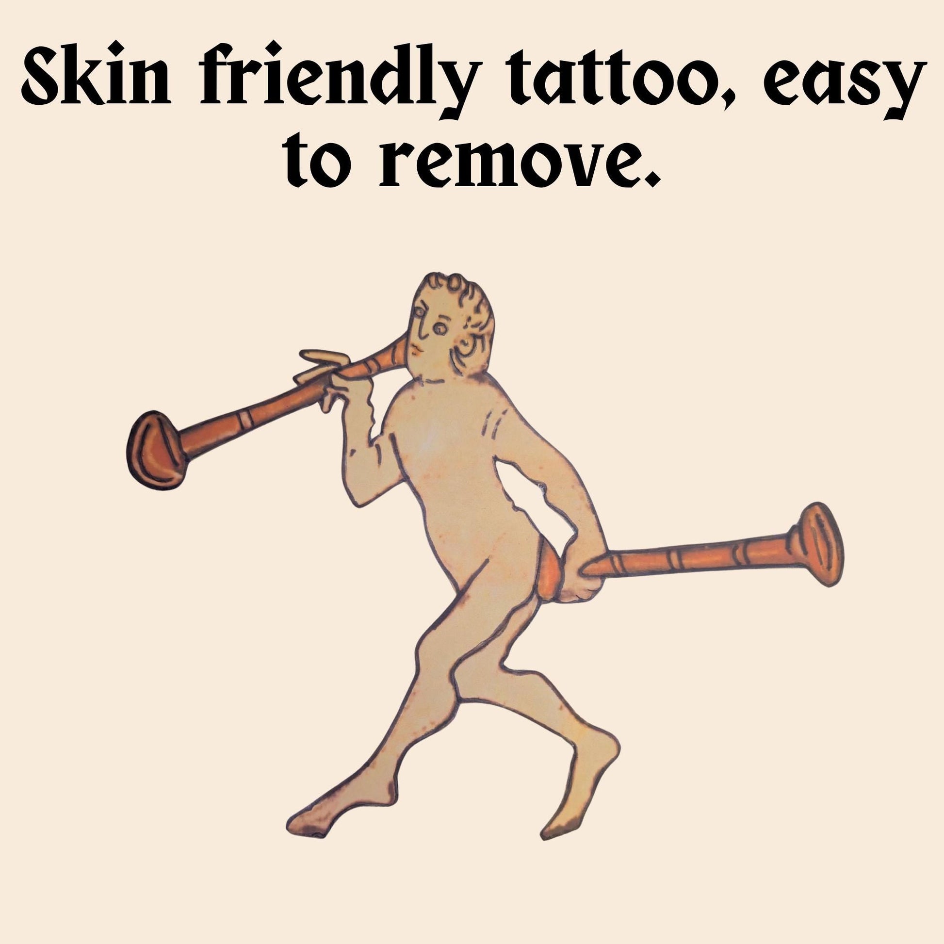 Medieval Butt Trumpet Temporary Tattoo - Wyrd Dezigns