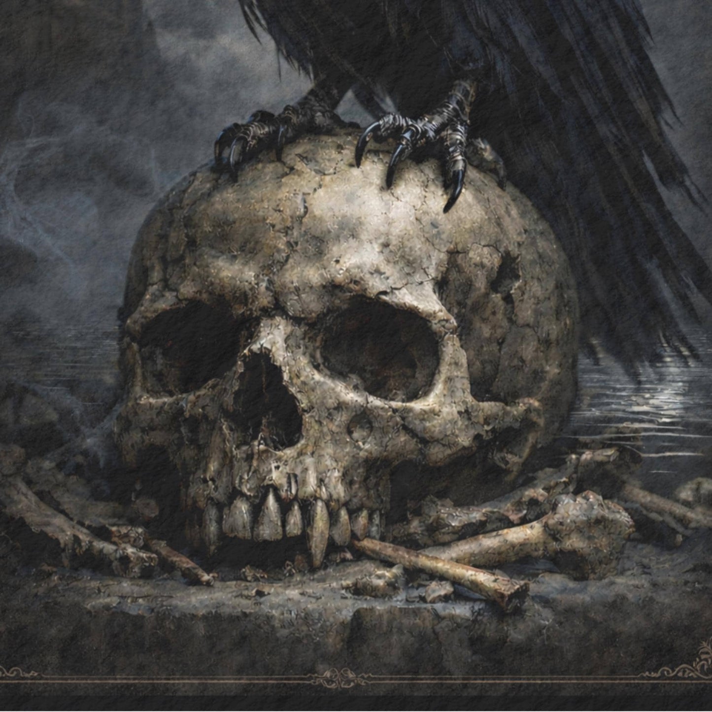 Gothic Raven Wall Art, Crow Skull Art Print, Dark Academia Decor, Corvus Omnia Videt Poster, Occult - Wyrd Dezigns