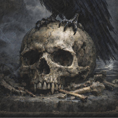 Gothic Raven Wall Art, Crow Skull Art Print, Dark Academia Decor, Corvus Omnia Videt Poster, Occult - Wyrd Dezigns