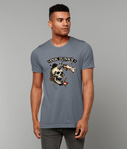 Tattoo Artist T Shirt Ink Junky Skull Design, Tattoo Lover Gift, Tattooist Graphic Tee - Wyrd Dezigns