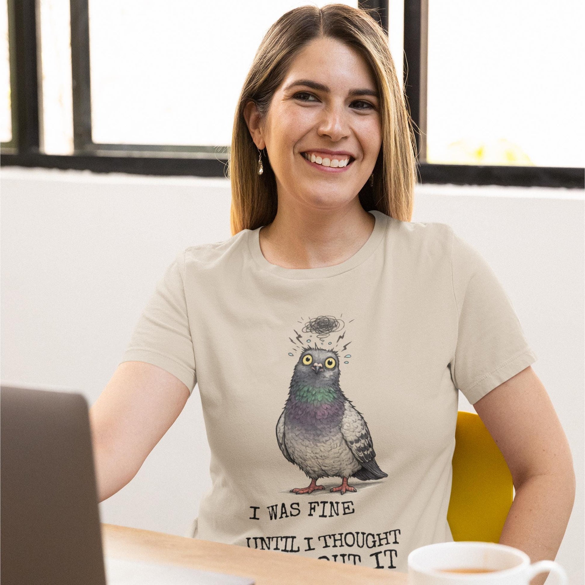 Overthinking Pigeon T-Shirt Funny Anxiety Quote Shirt Introvert Humour Graphic Tee - Wyrd Dezigns