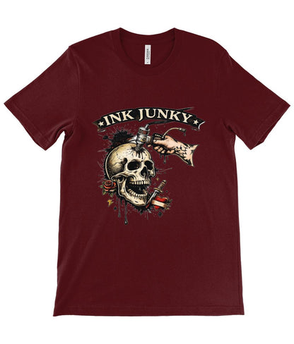 Tattoo Artist T Shirt Ink Junky Skull Design, Tattoo Lover Gift, Tattooist Graphic Tee - Wyrd Dezigns