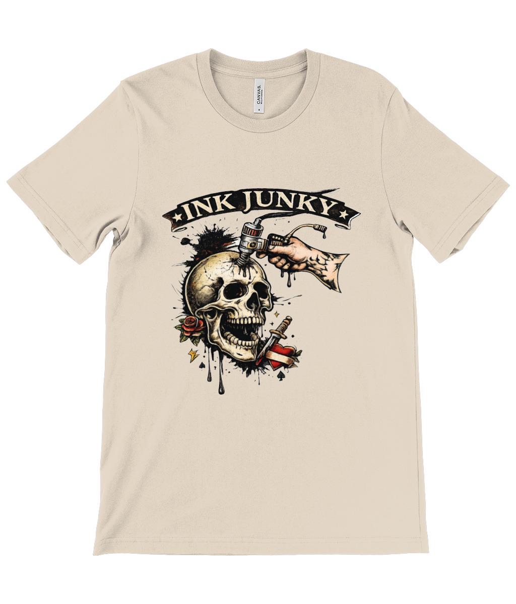 Tattoo Artist T Shirt Ink Junky Skull Design, Tattoo Lover Gift, Tattooist Graphic Tee - Wyrd Dezigns