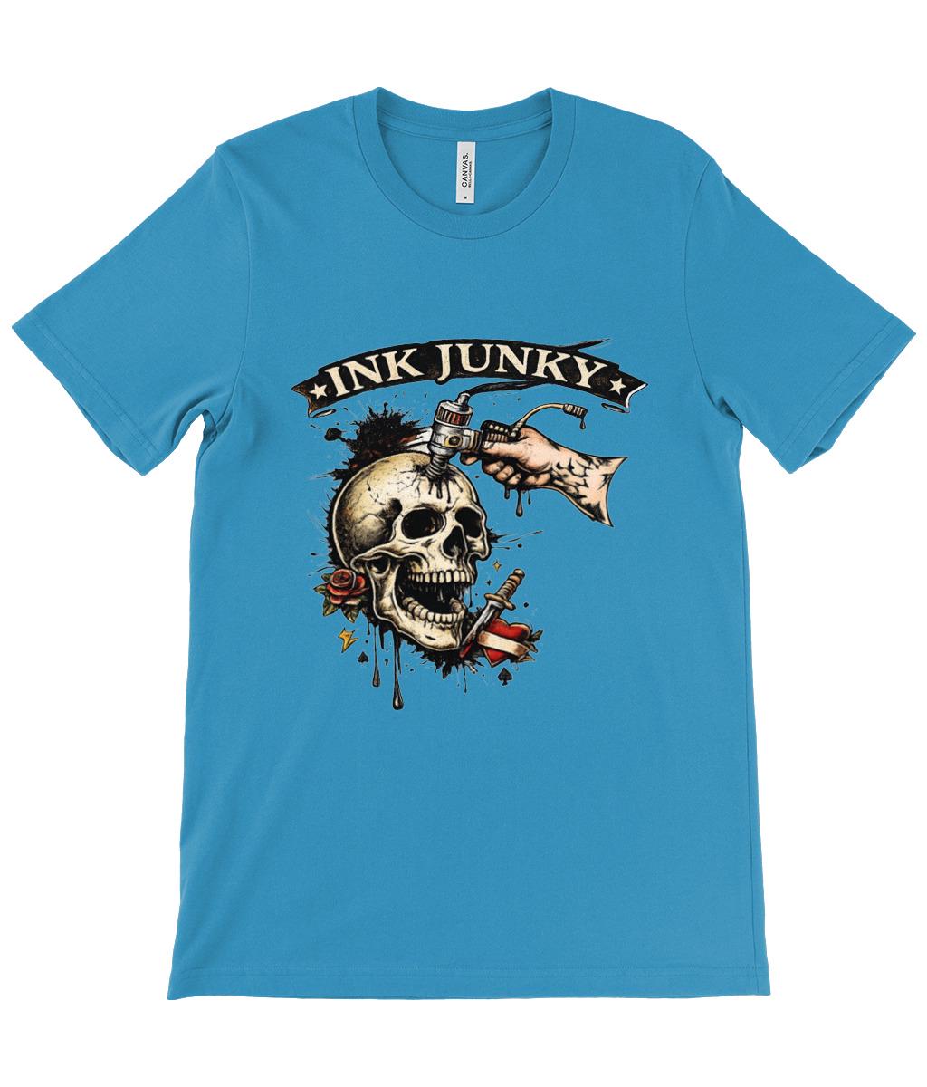 Tattoo Artist T Shirt Ink Junky Skull Design, Tattoo Lover Gift, Tattooist Graphic Tee - Wyrd Dezigns