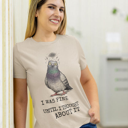 Overthinking Pigeon T-Shirt Funny Anxiety Quote Shirt Introvert Humour Graphic Tee - Wyrd Dezigns